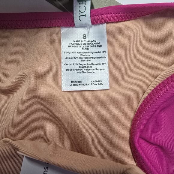 J.Crew Heritage 1989 High Leg Bikini Swim Bottom Womens Small Fucsia BP209 - Picture 3 of 7